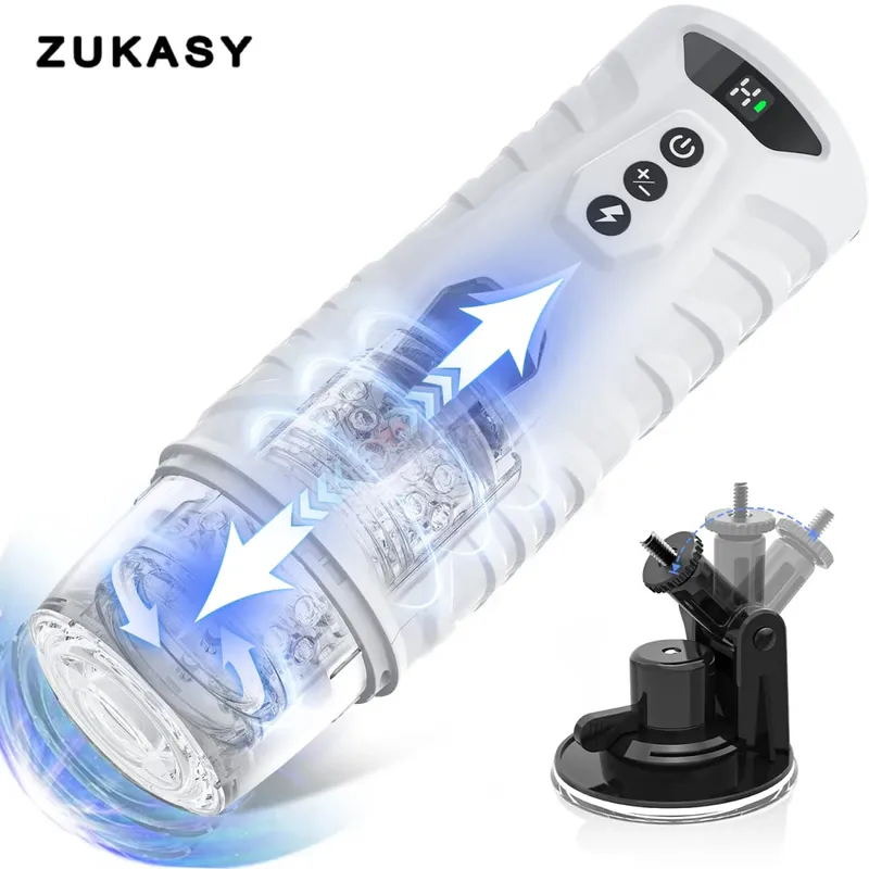 Telescopic Male Masturbator Automatic Mastubator Cup for Men 7 Thrusting Rotating Modes Penis Pump Piston Blowjob Sex Machine