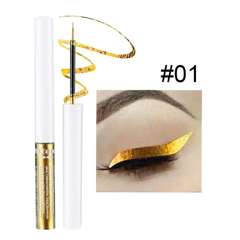 6 Colors Golden Chameleon Liquid Eyeliner Set Waterproof Long Lasting Diamond Glitter Metallic Eye Liner Shiny Makeup Cosmetics