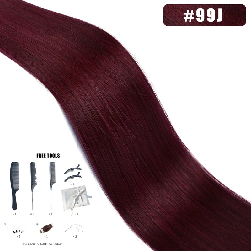 Genius Weft Human Hair Extensions 50G Remy Human Hair Invisible Brazilian Hair Extensions Hair Bundles — image 15