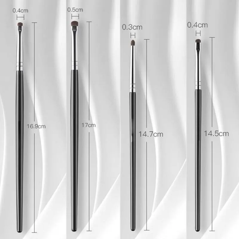 4/6Pcs Eye Detail Brushes Set Horse Hair Eyeshadow Brushes Undereye Smudge Brushes Soft Eyeliner Brush Perfect Eye Makeup Tools