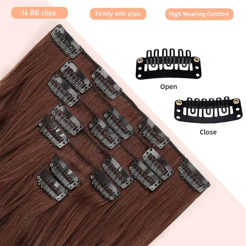 22 Inch Elegant Sexy Hair Curly Extensions 7Pcs/Set 16 Clips Long Curly Wave-Body Wave Hair Extensions Clip In Hair Extensions — image 2