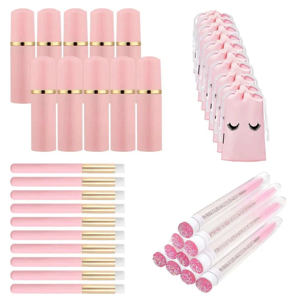 20/40 ks 60ml plastové plnitelné nepropustné lahvičky s prázdnou pumpičkou na řasy Sada cestovního dávkovače mýdla na mýdlo na make-up — image 2