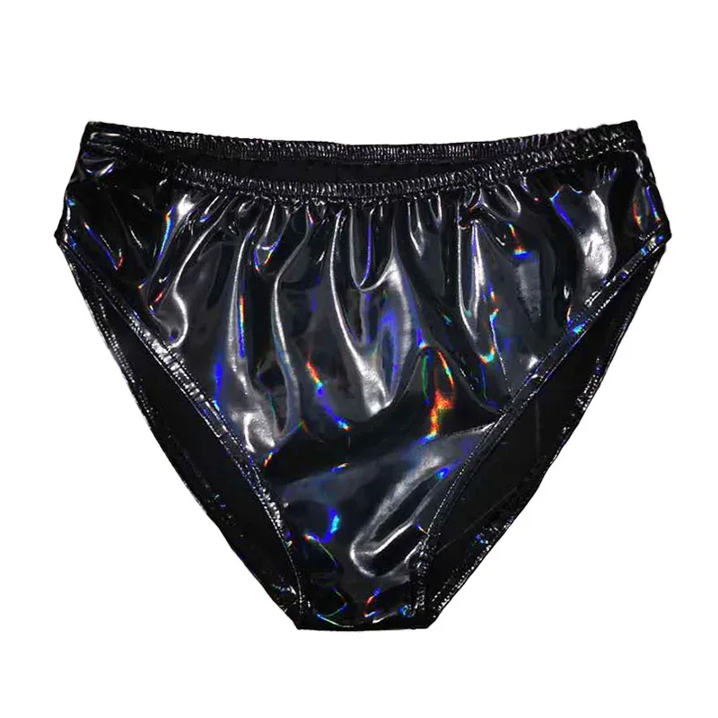 Men Sexy Latex Glossy Briefs Underwear Pvc Leather Underpants Women Patent Leather Erotic Lingerie Thongs Sissy Panties — image 18