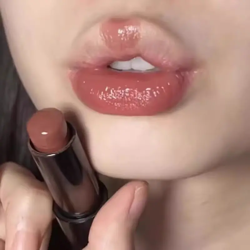 Low Saturation Mirror Water Light Solid Lip Gloss Mirror Russet Lipstick Moisturizing Lips Tint Nature Nude Lip Makeup Cosmetics