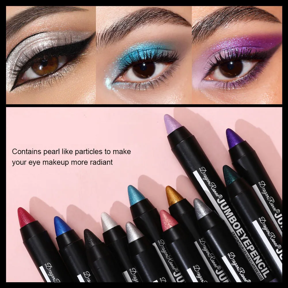 Smoky Dark Green Eyeshadow Pencil Stick Waterproof Pearlescent 12 Colors Metallic Glitter Eye Shadow Highlighter Pen Makeup Tool — image 4