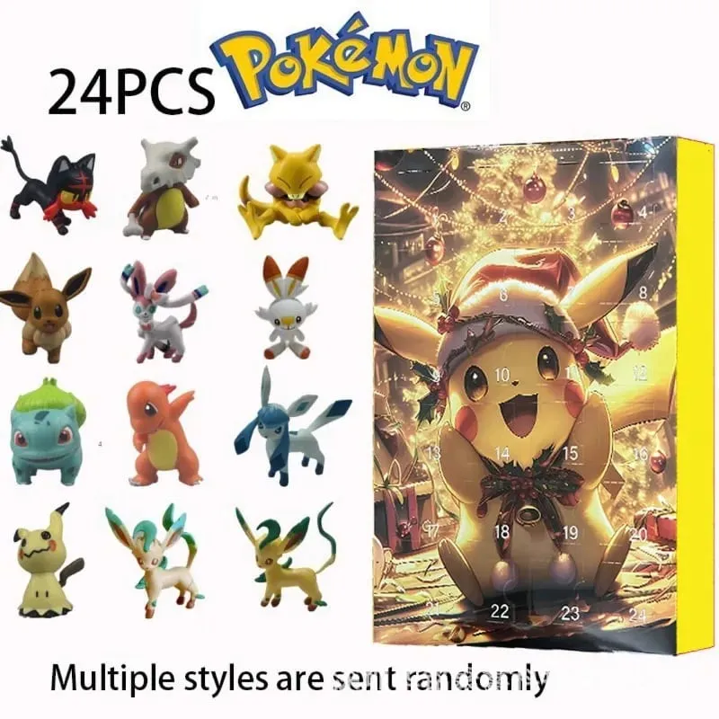 24PCS/Set Pokemon Christmas Advent Calendar Cute Pikachu Charizard PVC Small Anime Figure Surprise Box Birthday Halloween Gift — image 3