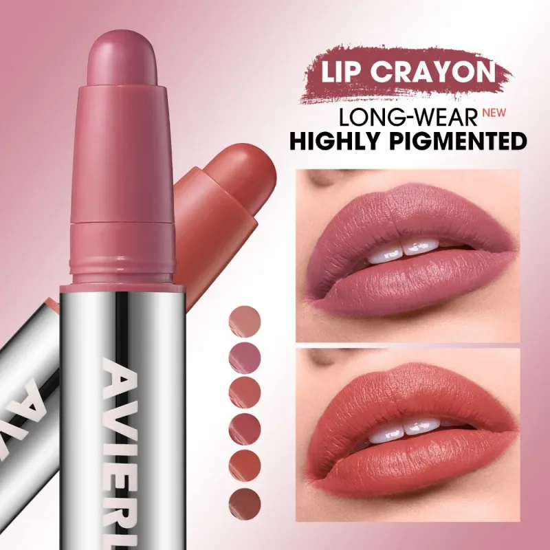 Smooth Matte Lipstick - Long-Lasting Moisturizing and Easy to Apply Lip Glaze with Rotating Pen Design - Waterproof Lip Makeup