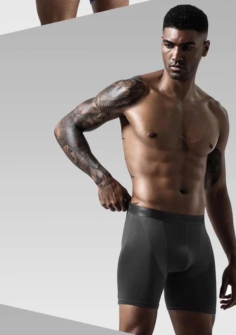 Sports Underwear Men's Anti-Wear Leg Modal Professional Running Fitness Tight Long Leg Quick-Drying Extended Boxer Briefs — image 5