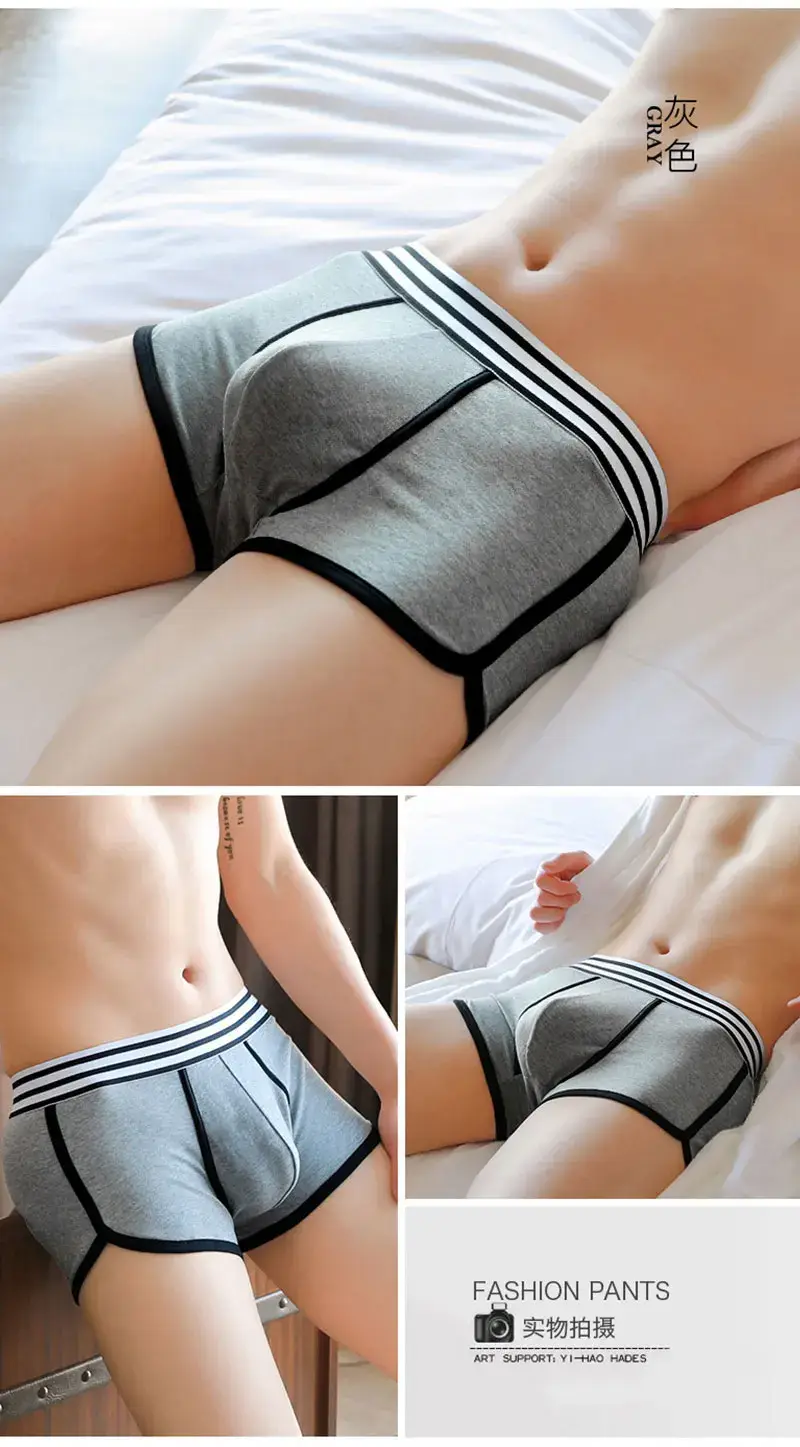 Men Soft Underpants Trunks Cotton High Quality Underwear U Convex Pouch Panties Cueca Mid Waist Breathable Boxer Shorts Homme — image 16