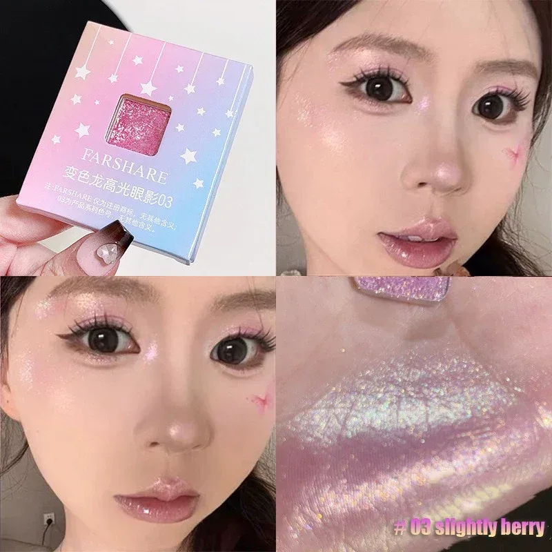 Multichrome Metallic Changing Eye Shadow Cards Waterproof Chameleon Blue Ultra-Shiny Holographic Glitter Eye Makeup Highlighter — image 9