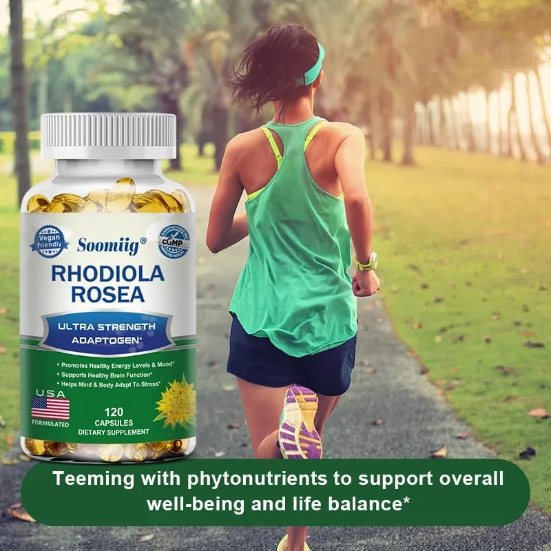 Rhodiola Rosea Capsules - High Strength Rhodiola Rosea Complex Supplement Mood Brain Non-GMO Gluten-Free — image 5