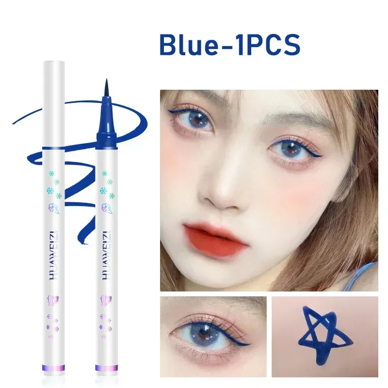 6 Color Liquid Eyeliner Pen Water Proof Lying Silkworm Pencil Very Fine Brown Purple Blue White Eye Makeup Shadow Liner Cosmetic