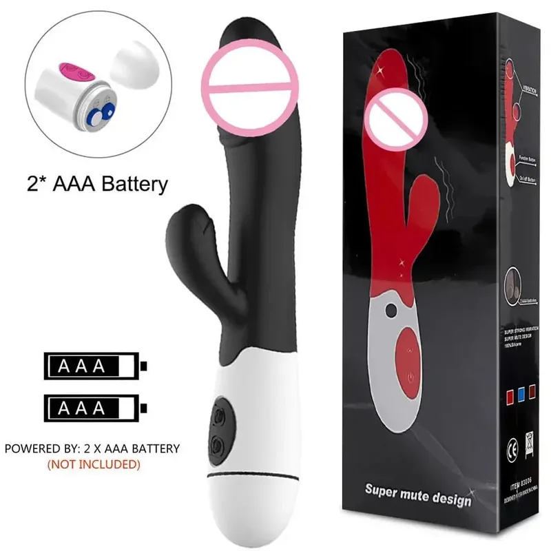 30 Kelajuan Boleh Dicas semula Silikon Pegang Tangan Dewasa Kelentit Kelentit Kelentit Kelentit Mainan Seks G Spot Dwi Motor Arnab Vibrator untuk Wanita Wanita