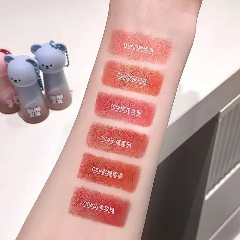 3PCS Cute Bear Lip Mud Set Matte Velvet Lipstick Long-Lasting Smudge-Proof Non-Drying Exquisite Gift Set for Women & Girls — image 3