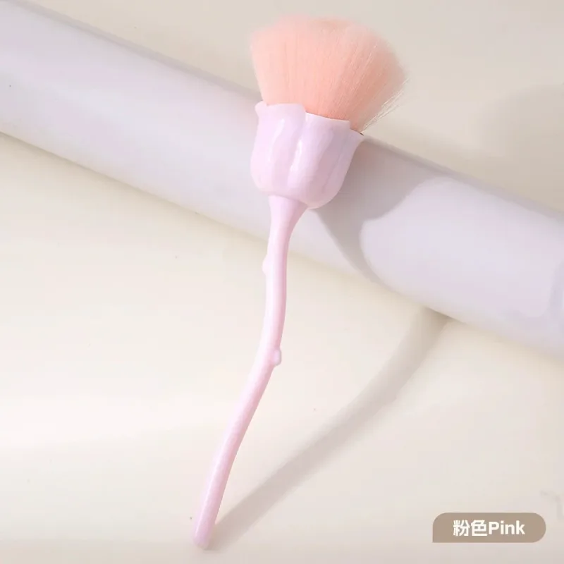 Rose Flower Shape Makeup Brush Round Makeup Loose Powder Brushes Manicure Nail Polishing Dust Removal Brush Beauty Make Up Tools — image 8