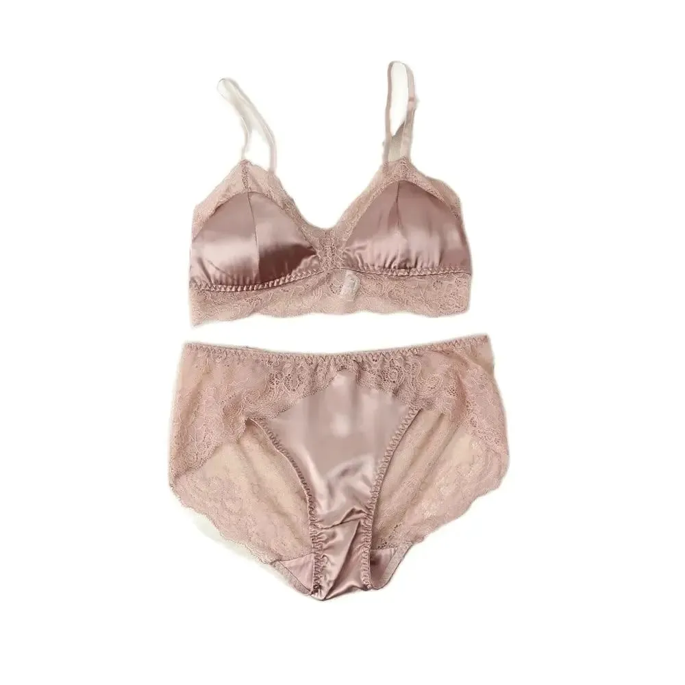 Birdtree Silk Lining French Solid Underwear 2026 New Elegant Basic Bra Set Thin Lace Spliced Bras For Women S30360QC — image 5