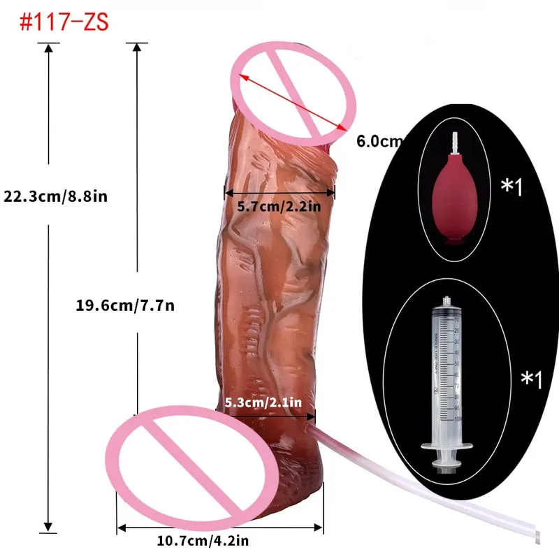 Lifelike Squirting Penis Silicone Ejaculation Large Realistic Dildo With Sucker Skin Touch Anal Sex Toys For Women — image 13