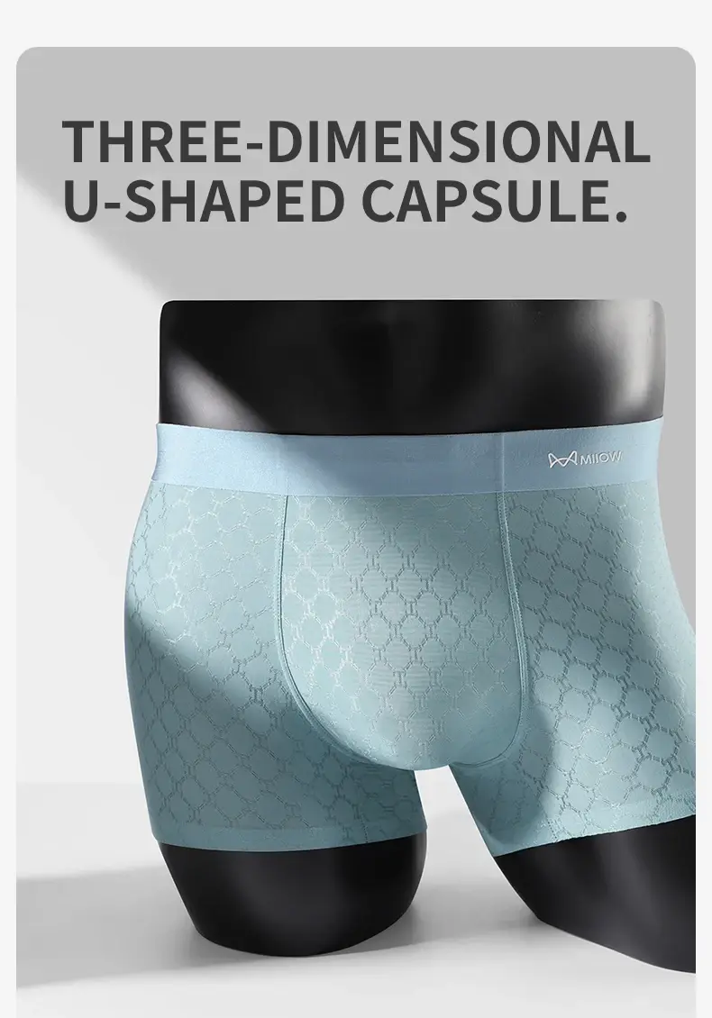 MiiOW 3 Chiếc Liền Mạch Ice Silk Nam Quần Lót Boxer Mùa Hè Lưới Thoáng Khí Quần Lót Nam Kháng Khuẩn Quần Lót Nam Võ Sĩ Quần Đùi — image 7