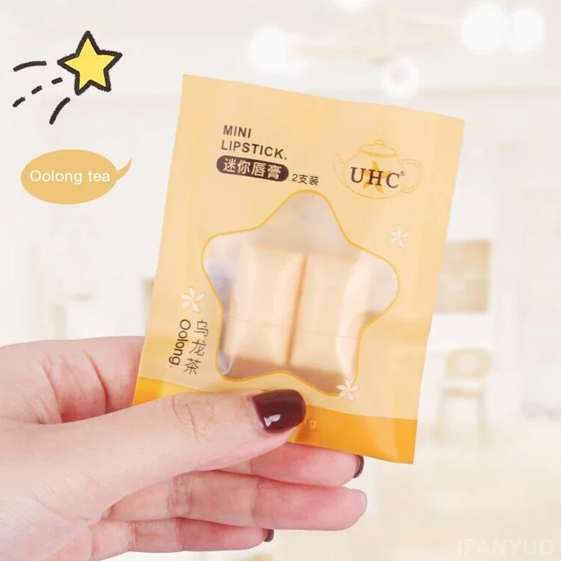 2pc Cute Fresh Tea Lip Balm Lip Oil Moisturizing Clear Transparent Lipstick Base Hydrating Natural Plant Anti-Cracking Lip Care — image 7