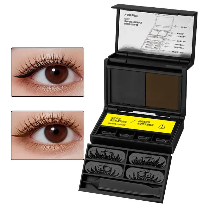 3 in1 Eye liner Eyes Makeup Stamp Portable Lasting Smudge-Proof Stamp Ultra-Fine Natural Lower Eyelashes Makeup Tools