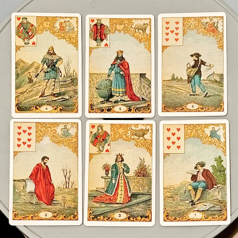 빈티지 골동품 운명 운세 카드 9*6cm 32 카드 오라클 데크 Le Jeu Du Destin 골동품 전통 Cartomancy 카드 — image 3
