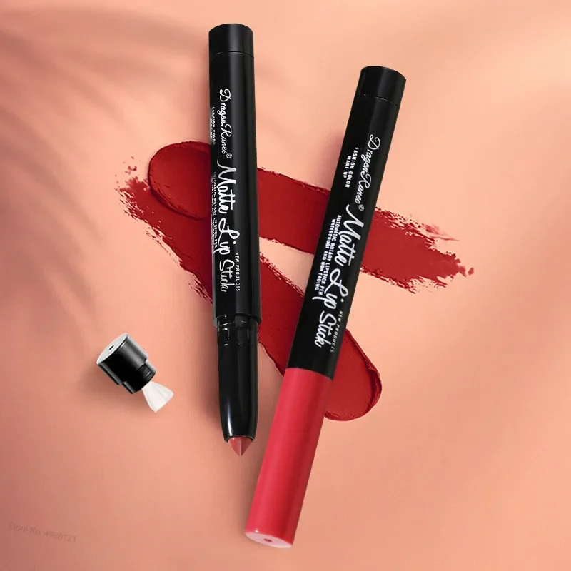12 Colors Lipstick Pencil Matte Velvet Waterproof Long-lasting Non-stick Cup Lip Stick Sexy Rose Red Automatic Lip Liner Makeup — image 3