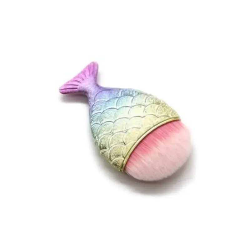 Soft Colorful Fish Tail Shape Makeup Brush Mermaid Face Blush Powder Brush Multi-Function Nail Brush Cosmetic Brushes Tool — image 9