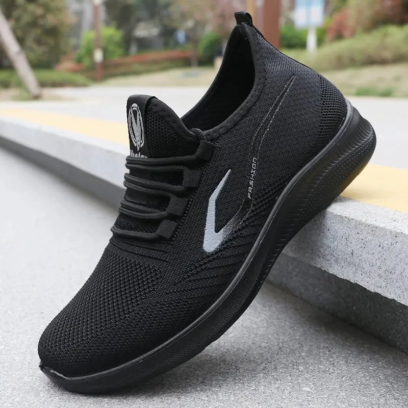 Men's Fashionable Solid Woven Knitted Running Shoes - Lightweight Breathable Non-Slip - Perfect Sports Shoes for Outdoors — image 5