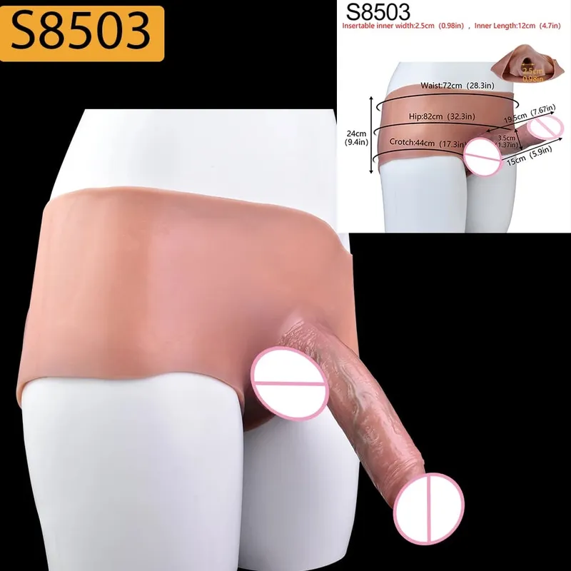 Strap-On Lifelike Penis Cover насадка на член Large Hollow DildoPants Intimate Adult Sex Toy for Couples Sex — image 27