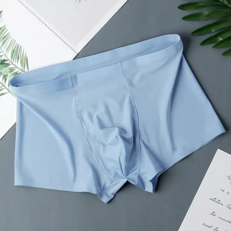 10 pçs masculino de seda gelo sexy sem costura ultra-fino boxer briefs shorts roupa interior masculino calcinha respirável — image 5