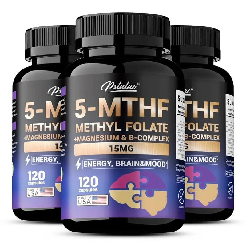 5-MTHF Methylfolate Supplement - Energy Brain and Mood Support Enhances Memory Focus and Clarity Boosts Cognitive Function