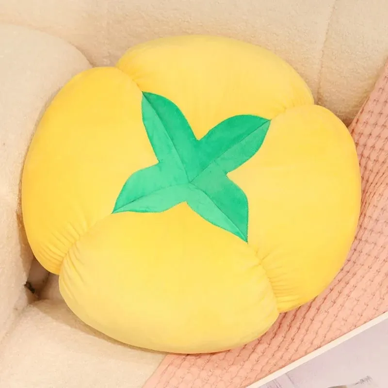 Kawaii Simulation Veggie Fruit Plush Cushion Persimmon Shiitake Mushroom Tomato Soft Decor Pillow For Bedroom Sofa Gift — image 9