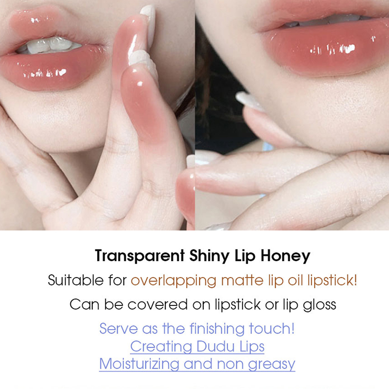 Gege bear Bow Knot Milk Canister Lip Honey Moisturizes and Moisturizes the Mirror Face with Water Gloss and Fine Shining Lips