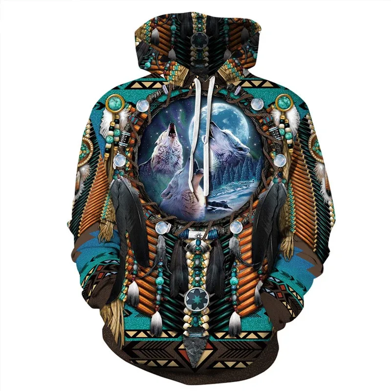 Fashionable 3D Printed Bohemian Pattern Men's Top Fashionable Men's Loose Large Sports Hoodie Street Retro Long Sleeve Hoodie — image 6