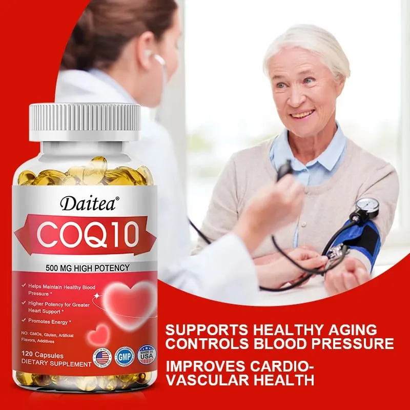 Coenzyme Q10 Capsules High Concentration Vegetarian Supports Blood Circulation Stress Health and Physical Energy Antioxidant — image 2
