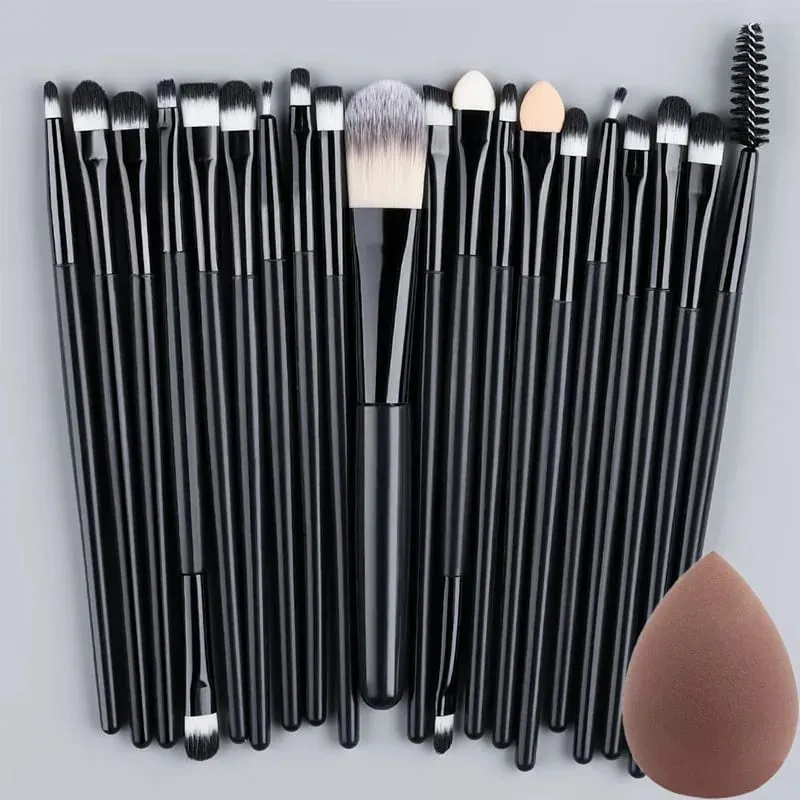 20PCS Makeup Brushes Set for Cosmetics Foundation Blush Powder Eyeshadow Kabuki Blending Brush With Powder Puff Beauty Tools