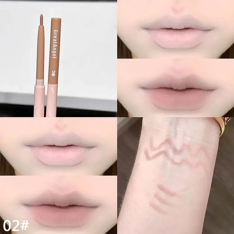Korean Lip Liner Waterproof Matte Lip Liner Pencil Non-stick Cup Smooth Lip Contour Pen Nude Pink Brown Lip Makeup For Women — image 8