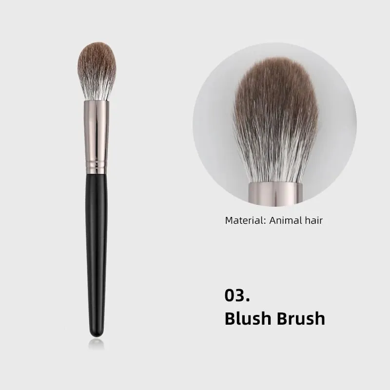 Luxury 10pcs Makeup Brush Set - Premium Fox Hair Powder/Blush/Concealer Brushes Anti-Aging Cosmetic Tools with Ergonomic Handles