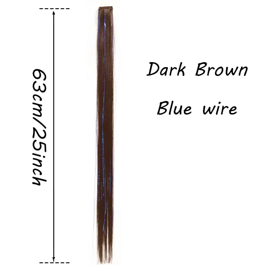 Synthetic Ear-dyed Laser Wig Piece One-card Seamless Feather Hair Extension Artifact Girl Group Stage Headdress Patch