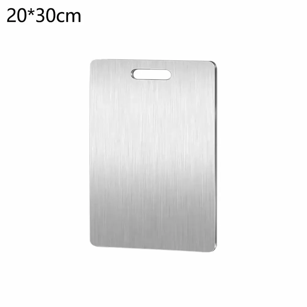 Placa de corte de aço inoxidável 1 peça-tábua de corte dupla face resistente para carne, legumes, amassar massa e preparação de cozinha — image 11