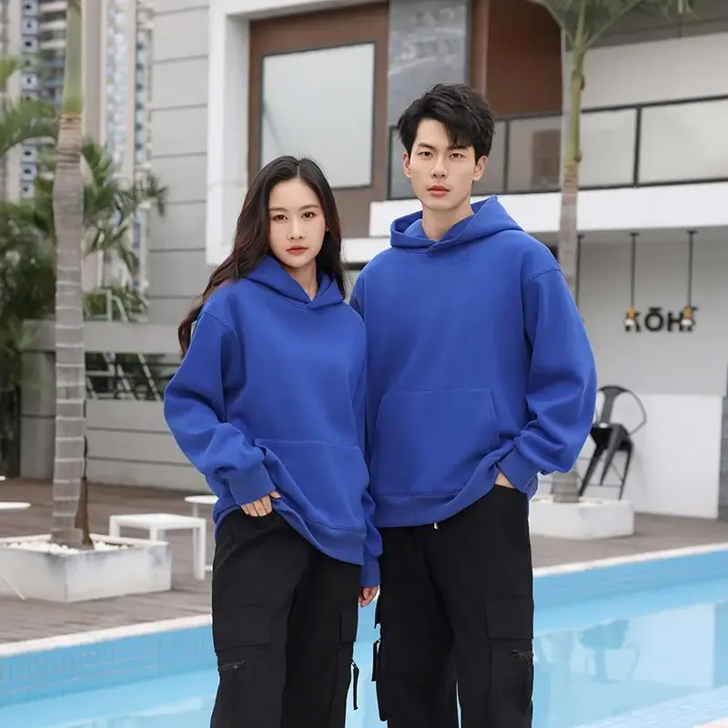 480GSM Winter Men's 100% Cotton Oversized Hoodies No String Casual Streetwear Sporty Hooded Sweatshirts Heavy Fleece Pullovers — image 6