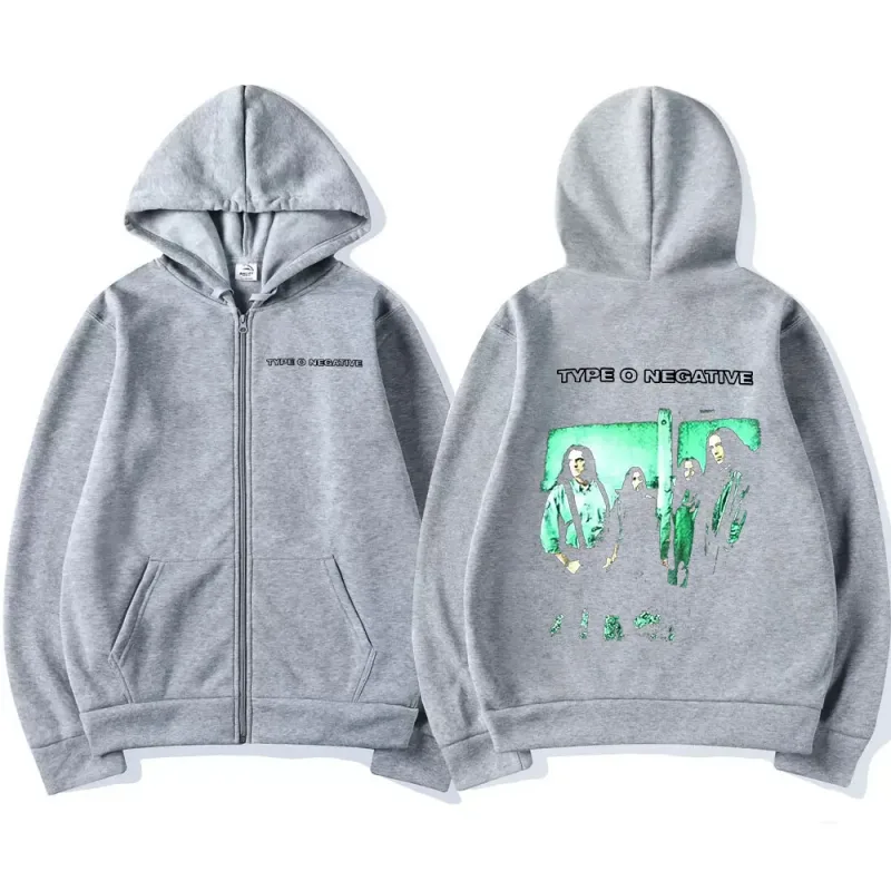 Rock Band Type O Negative 1996 All You Need Is Blood Zip Up Hoodies Gothic Vintage Zipper Sweatshirts Men's Women Jackets Hoodie — image 4