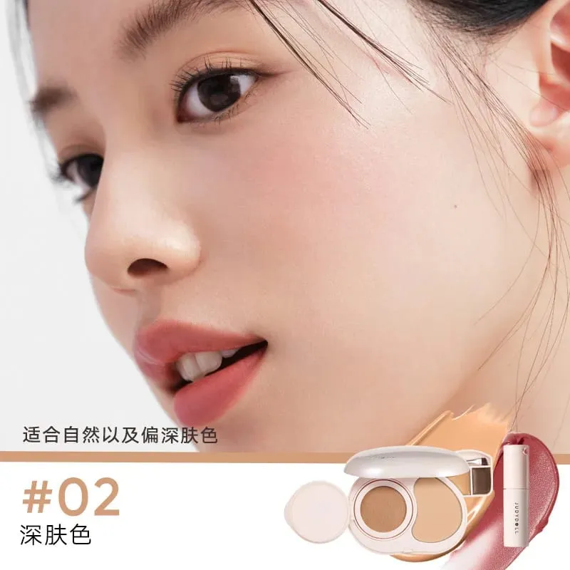 Judydoll Facial Air Cushion Setting Powder Makeup Palette Concealer Blush Lipstick Multi-use Portable Small Pink Compact Makeup — image 6