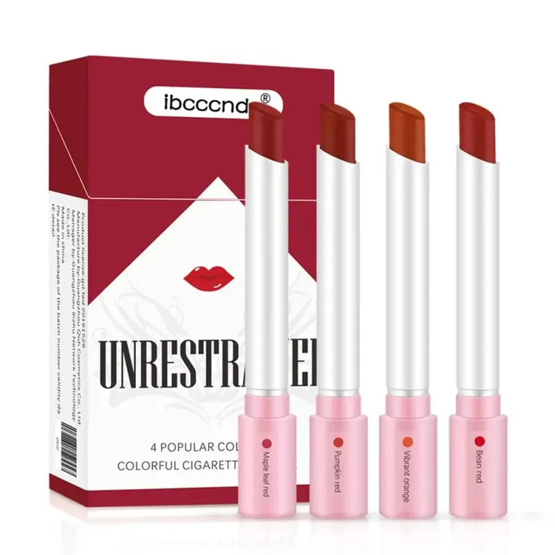 Matte Velvet Lipstick Set Waterproof Long-Lasting Non-Stick Cup Lip Gloss Cosmetics for Women 4 pcs Convenient to Carry