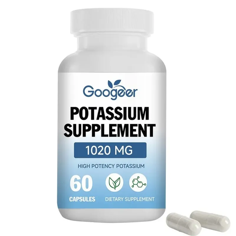 Googeer โพแทสเซียมอาหารเสริมแคปซูลสำหรับรายวันรองรับ Mineral Gap 1020 Mg เทียบเท่า Steady โพแทสเซียมระดับ 60 แคปซูล