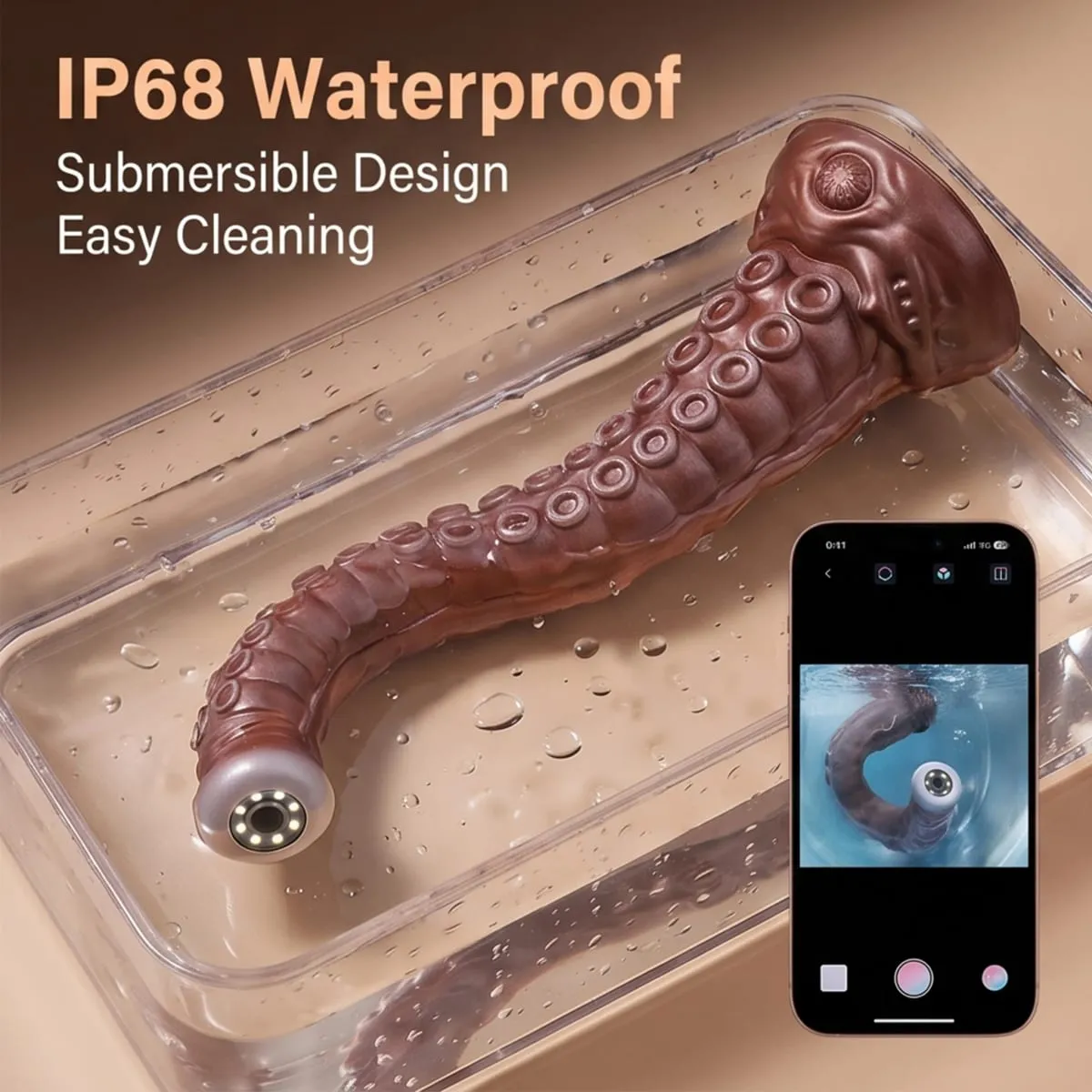 Long Extendable Octopus Tentacles App Controlled Anal Plug with Peeping Hole Suction Cup Base Anal Dilator Speculum Sex Toy — image 4
