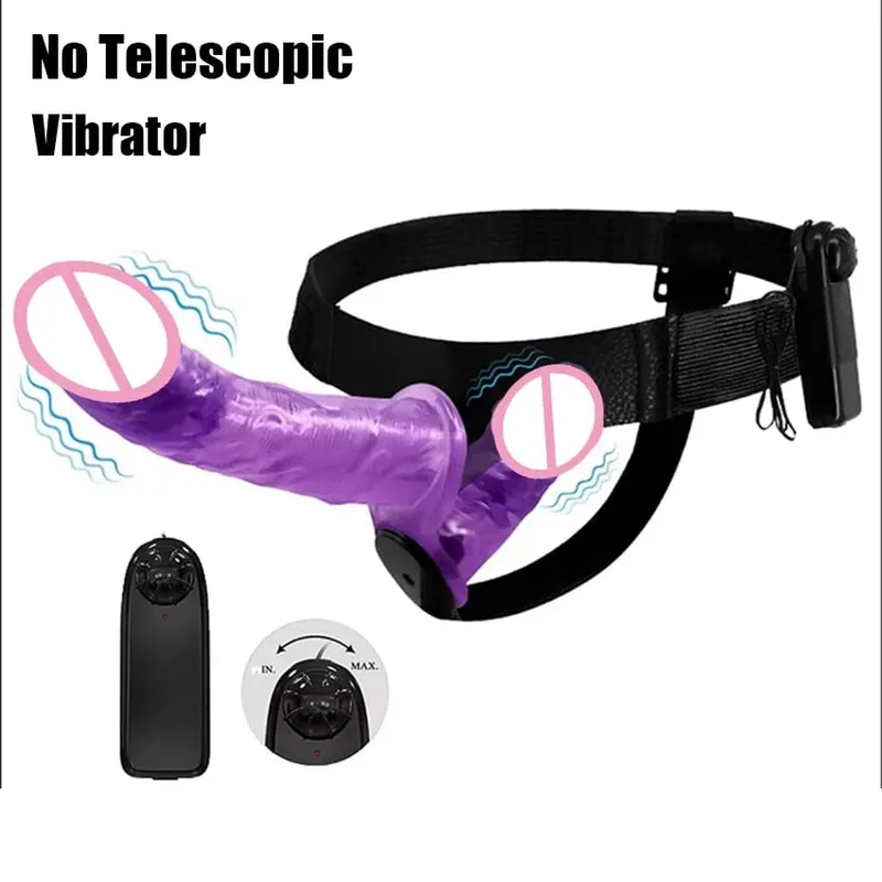 Strap On Double Head Telescopic Dildo Vibrator Realistic Wearable Massager Artificial Panties For Lesbian Adult Products Sex Toy — image 8