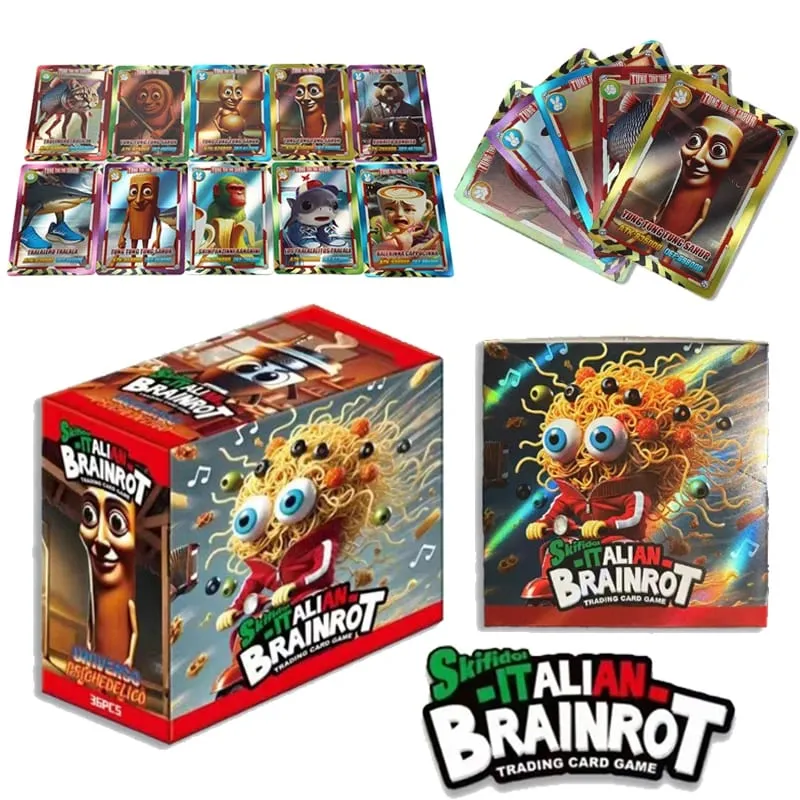 Random 36 Bag 180Pcs Italian Brainrot Collection Card Tung Tung Tung Sahur Tralalero Tralala Cards Board Game Trading Carte Toys — image 1