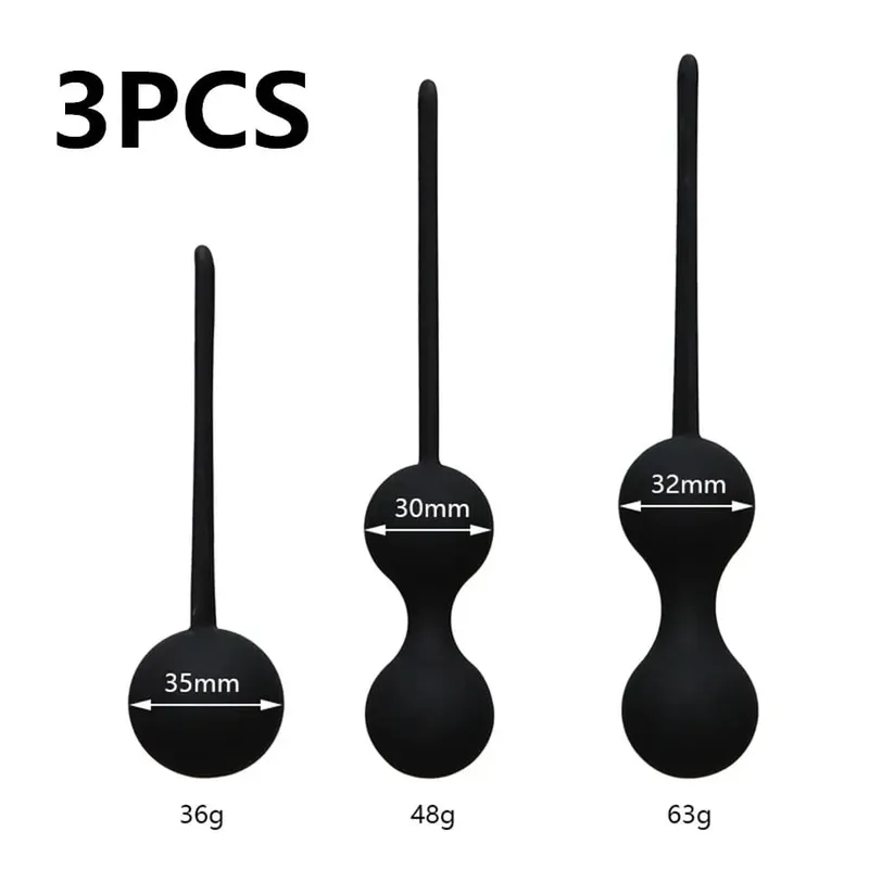 3PCS Set Silicone Smart Ball Vibrator Kegel Ball Ben Wa Ball Vagina Tighten Exercise Machine Sex Toy for Women Vaginal Geisha