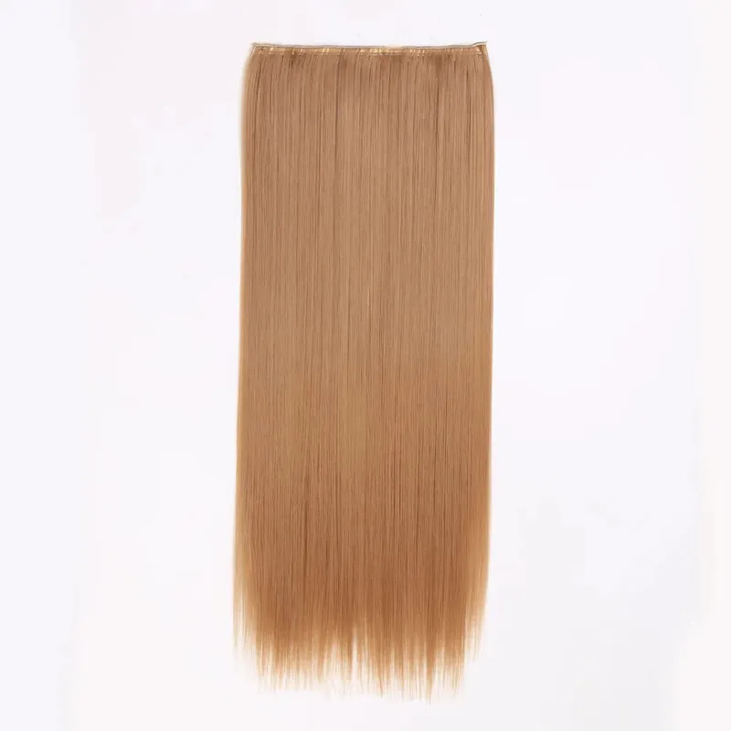 Synthetic Clip in Hair Extensions 6 Pcs/Set 16 Clips Long Straight Hairpieces Clip On Hair Extension for Women Blonde — image 51
